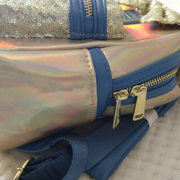 Loungefly NWT Earidescent Gold Sequin Backpack Disney Parks 50th Anniversary - Picture 6 of 10